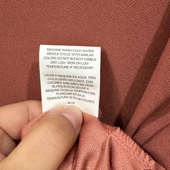 Womens Coral Blouse Size Large AUW Sleeve Ring Detail Casual Lightweight Top - Picture 12 of 12